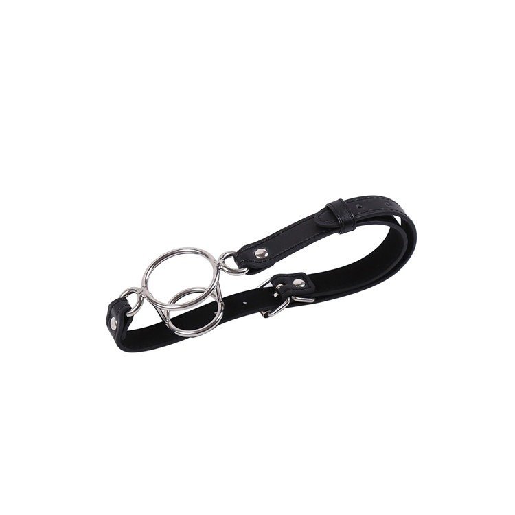 Double-Ring Leather Mouth Plug - Image 3