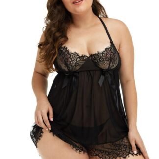 Velvet Threat: Lace Sling Nightdress