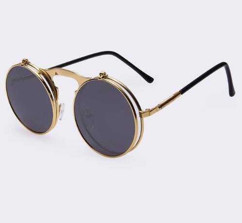 Round Designer Steam Punk Men Sunglasses - Image 5