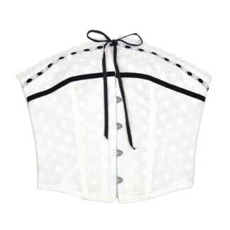 Hooked & Bound: White Herringbone Corset