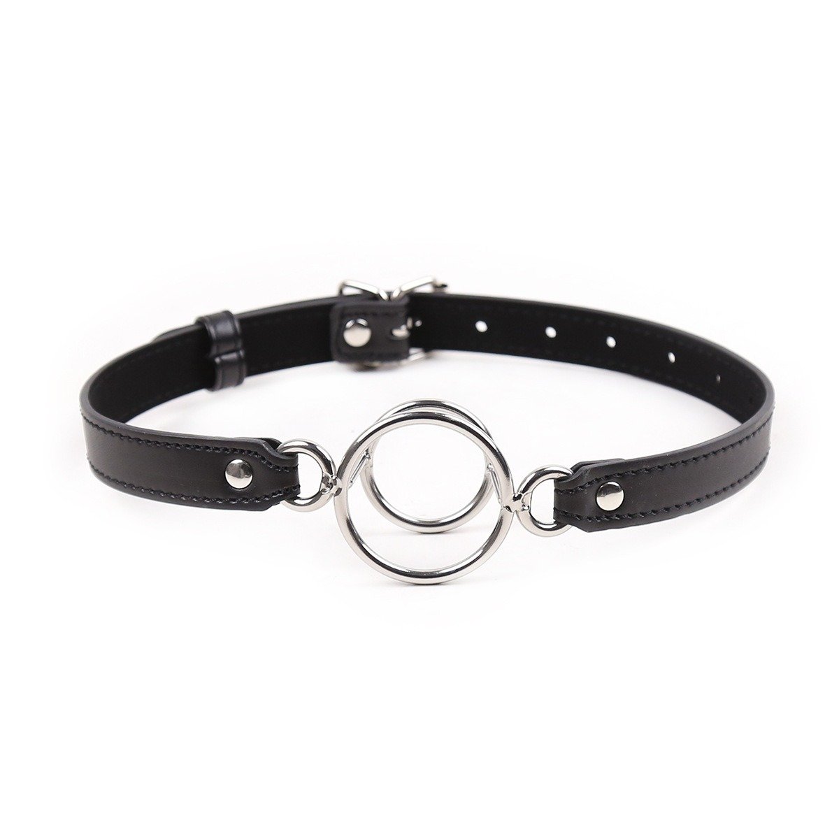 Double-Ring Leather Mouth Plug