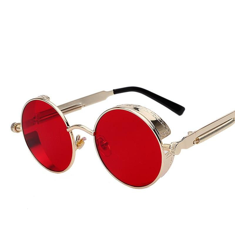 Round Metal Steampunk Sunglasses for Men Women - Image 2