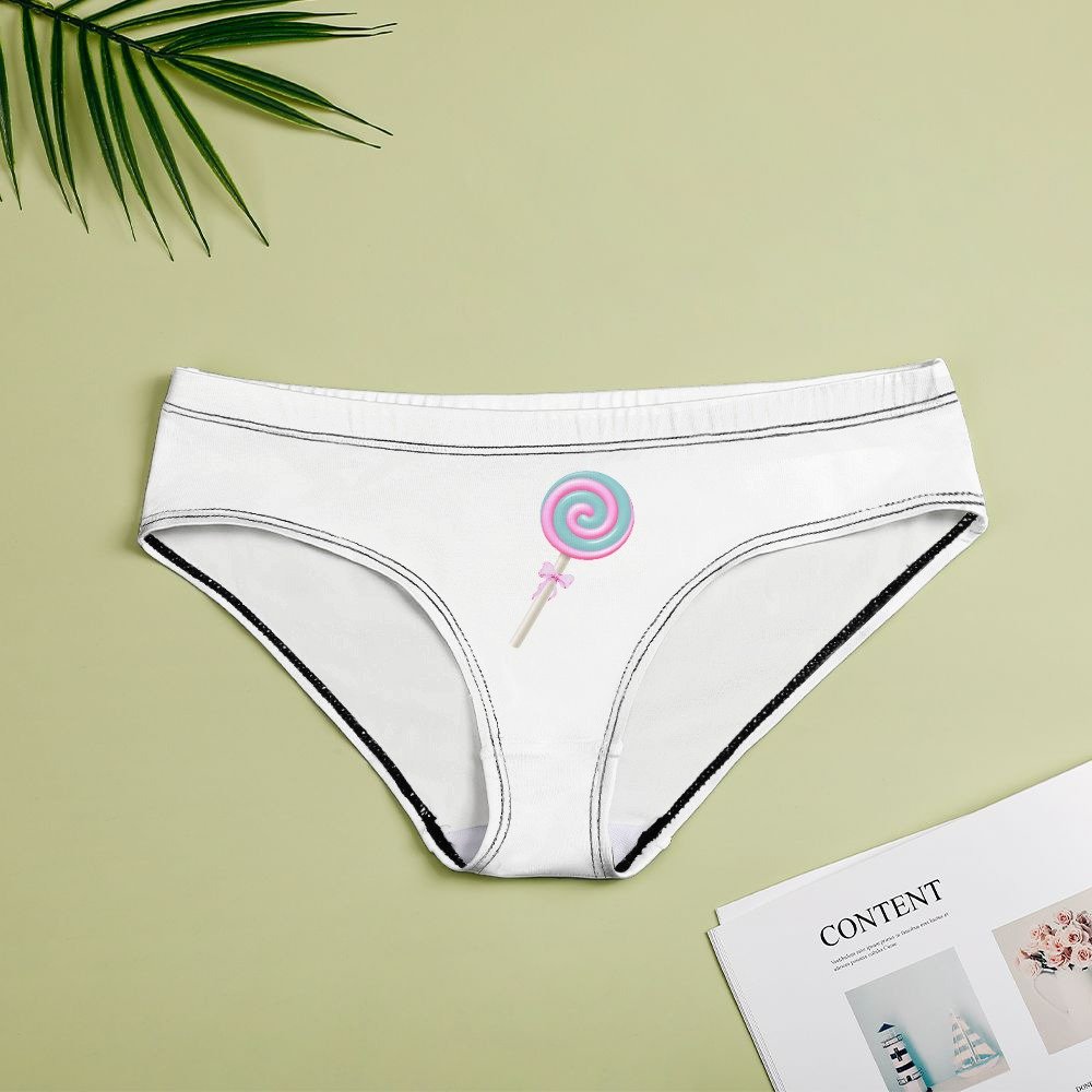 Cute Women's Low Waist Panties with Lollipop - Image 2