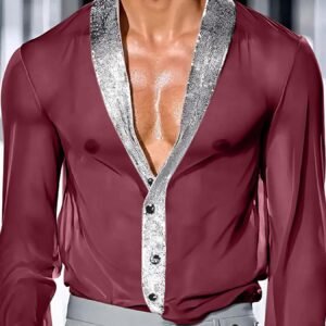 INCERUN Sexy Sheer Mesh Shirt