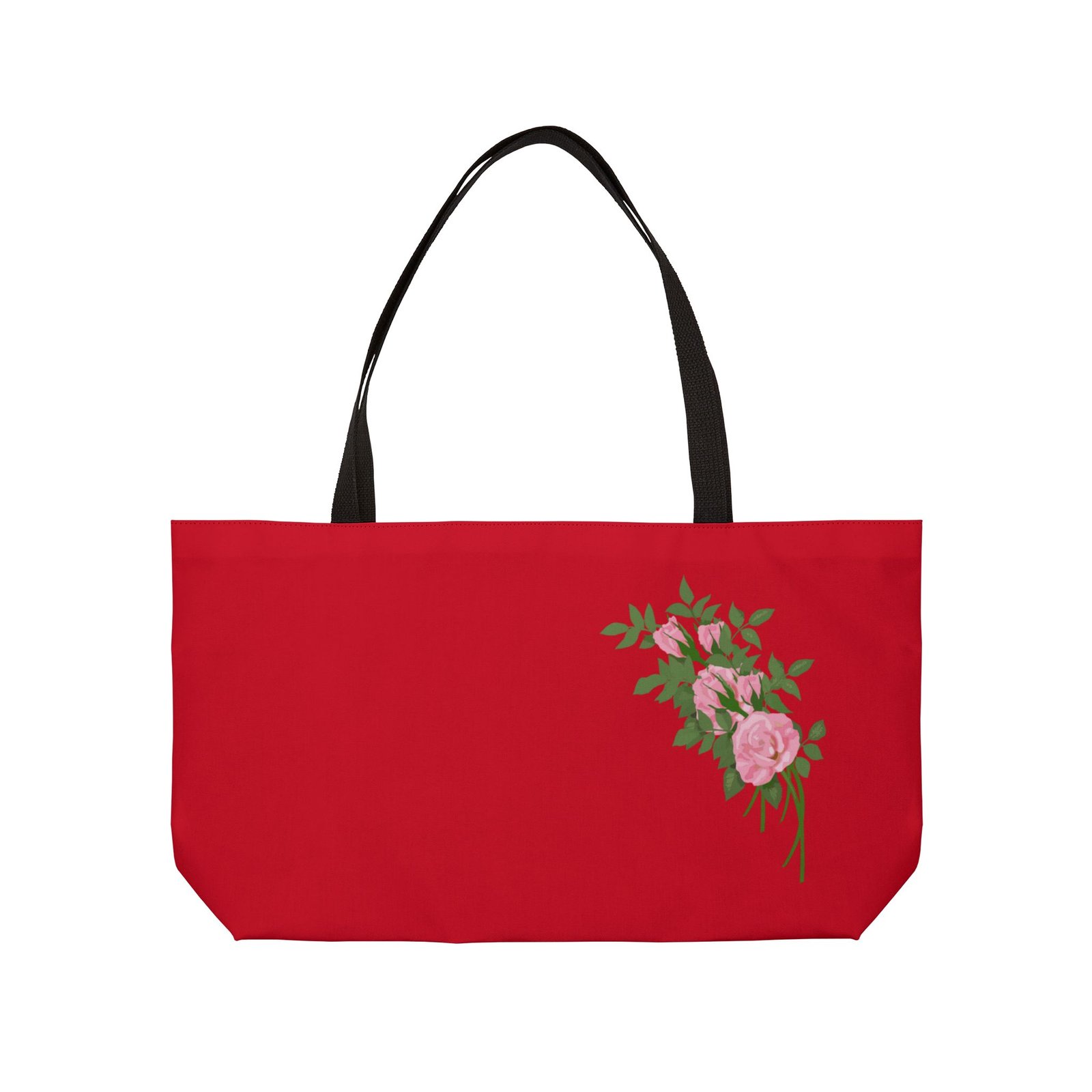 GakFace Floral Weekender Tote Bag — Red Rose Bouquet