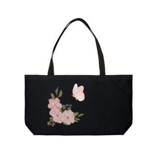 GakFace Weekender Tote Bag — Pink Blossoms & Butterfly