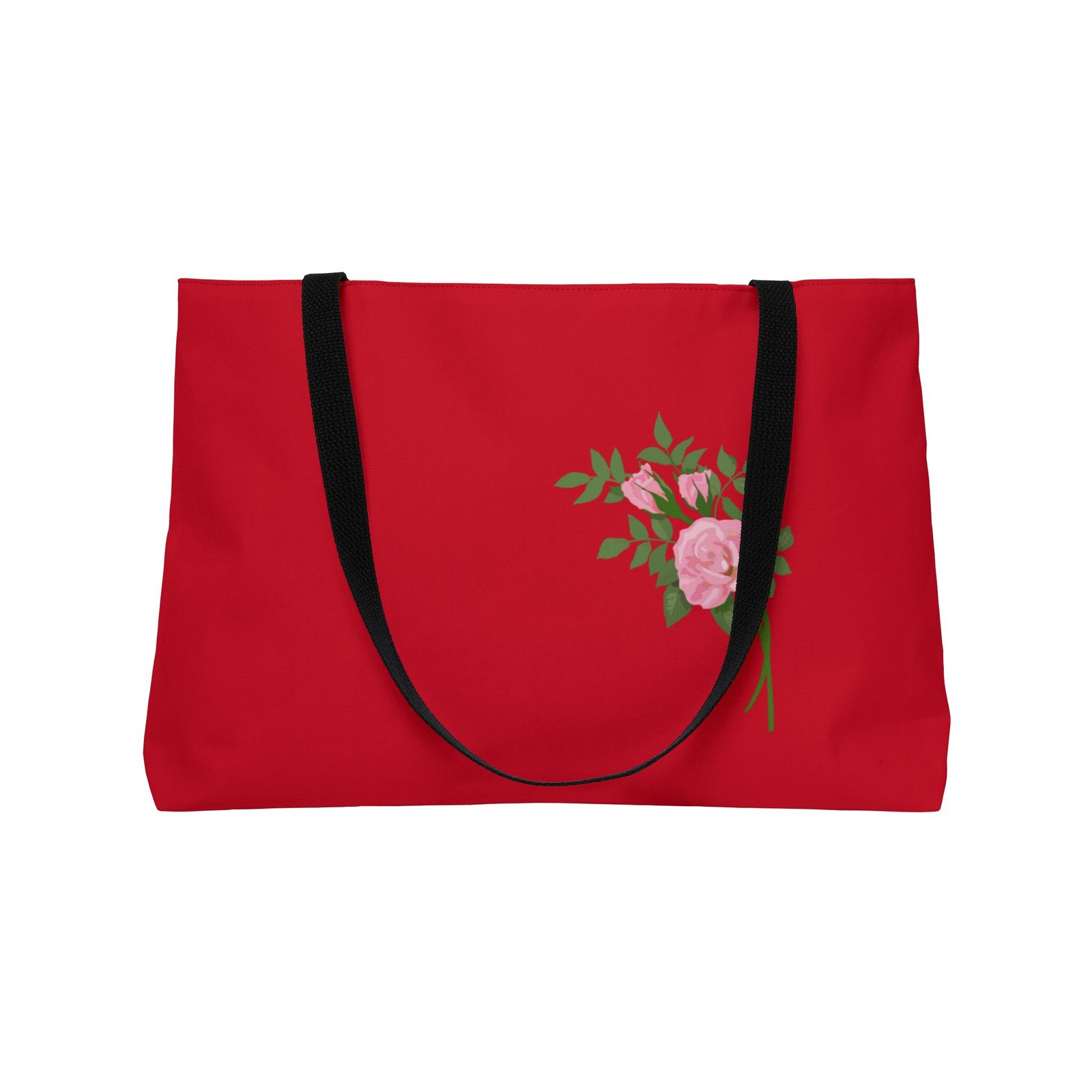 GakFace Floral Weekender Tote Bag — Red Rose Bouquet - Image 4