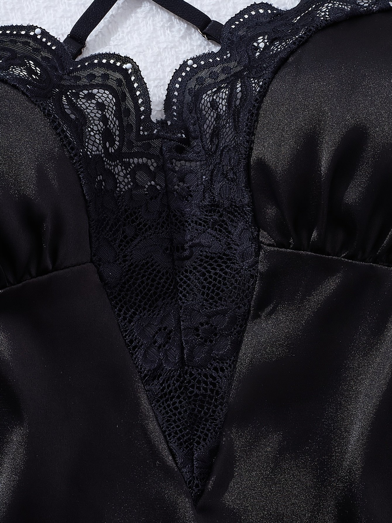 Contrast Lace Nightgown Set - Image 6