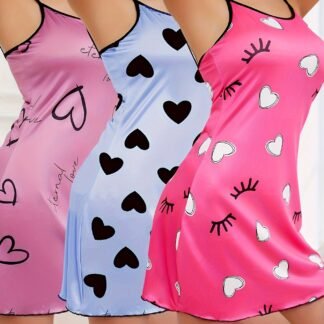 3 Pcs Sleepwear Dress