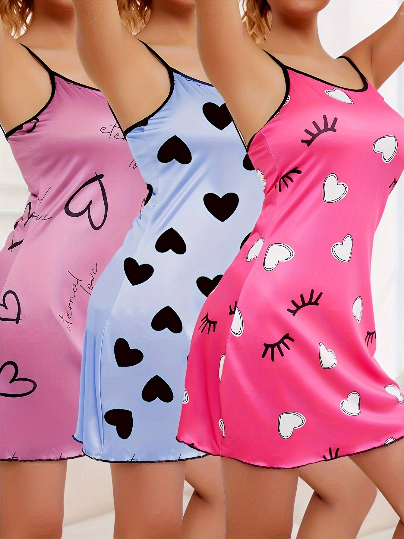 3 Pcs Sleepwear Dress