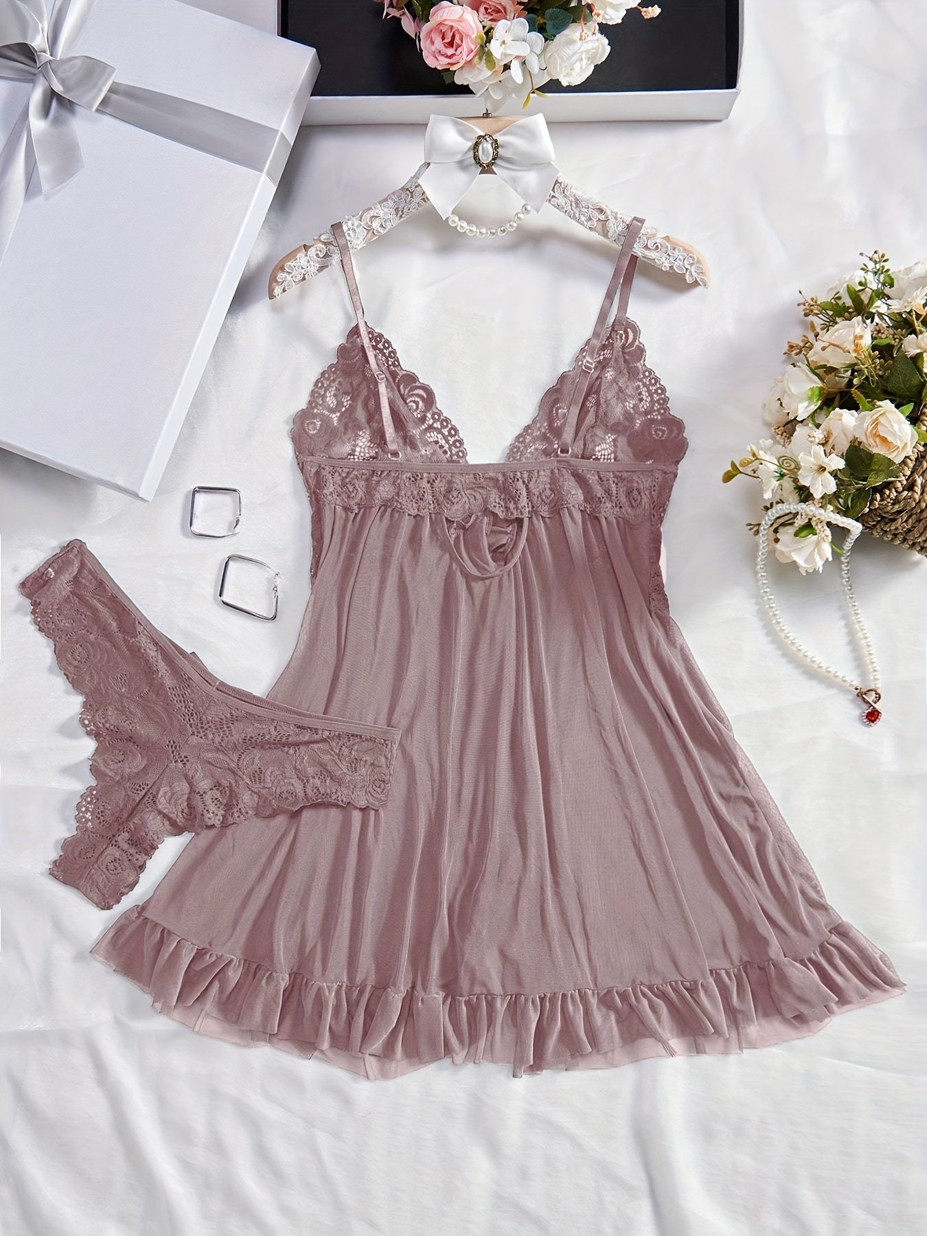 Women's Sexy Lace Nightgown - Image 4