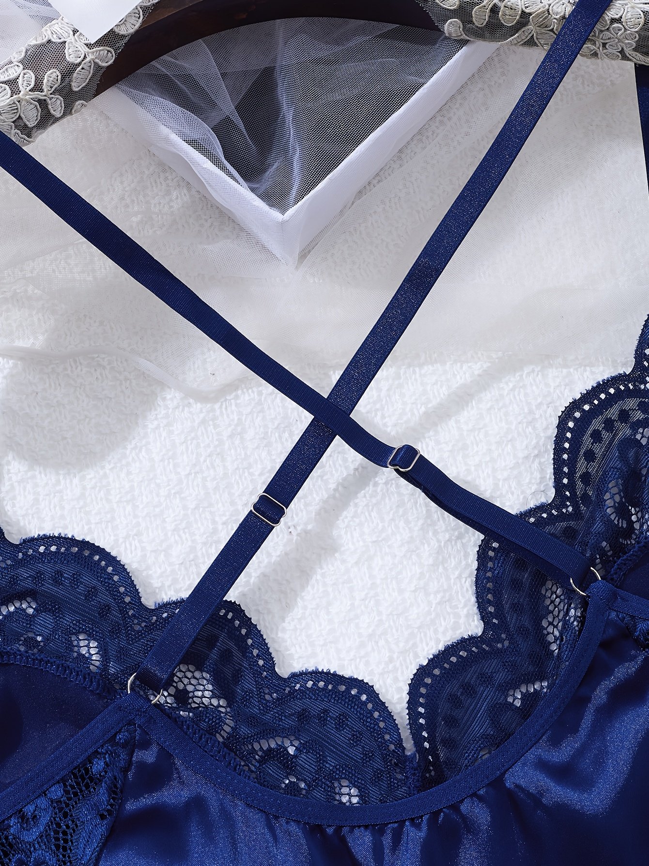 Contrast Lace Nightgown Set - Image 9