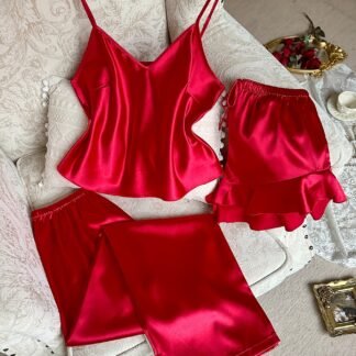 Women'S V-Neck Comfortable Sexy Suspender Shorts Pajama Set