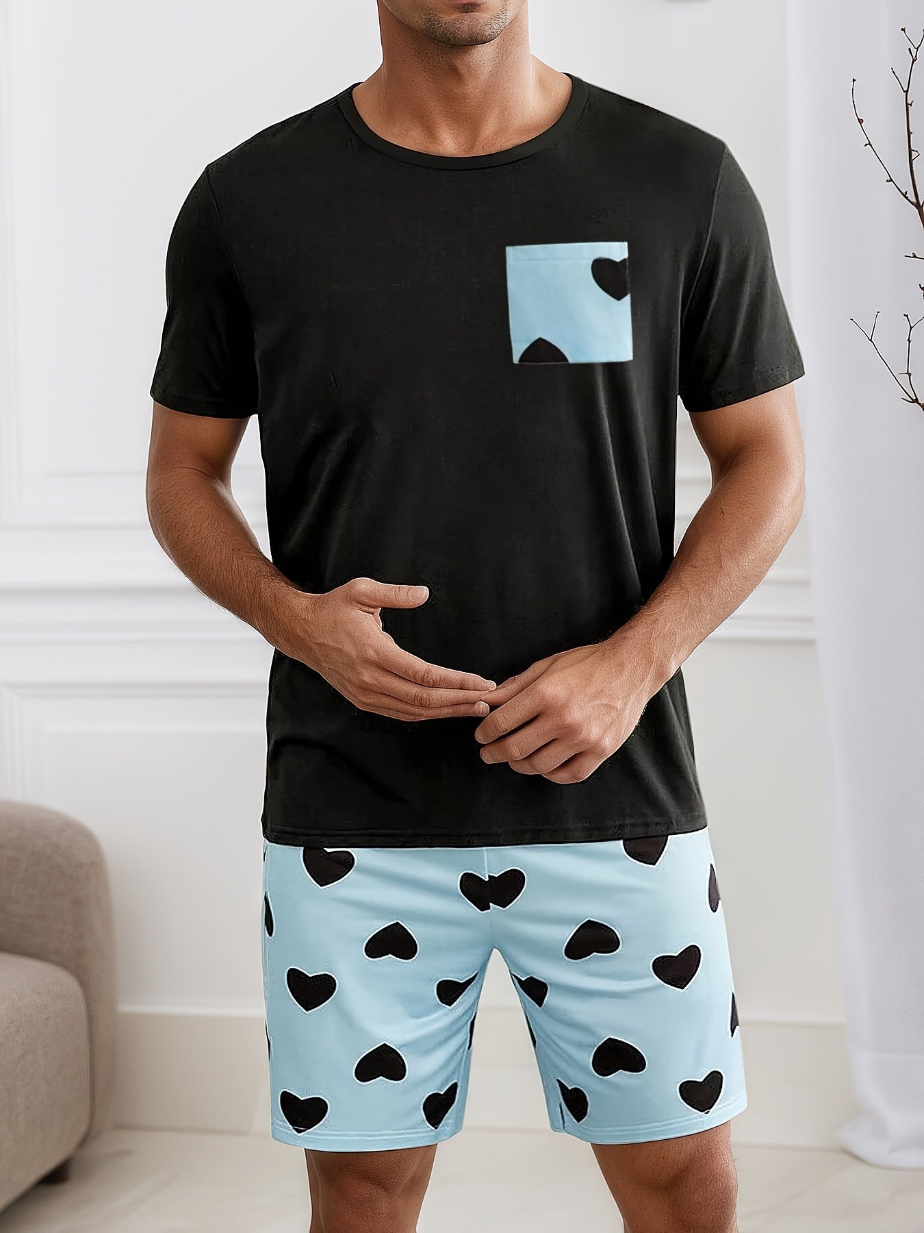 Matching Pajama Set – Blue & Black Hearts - Image 10