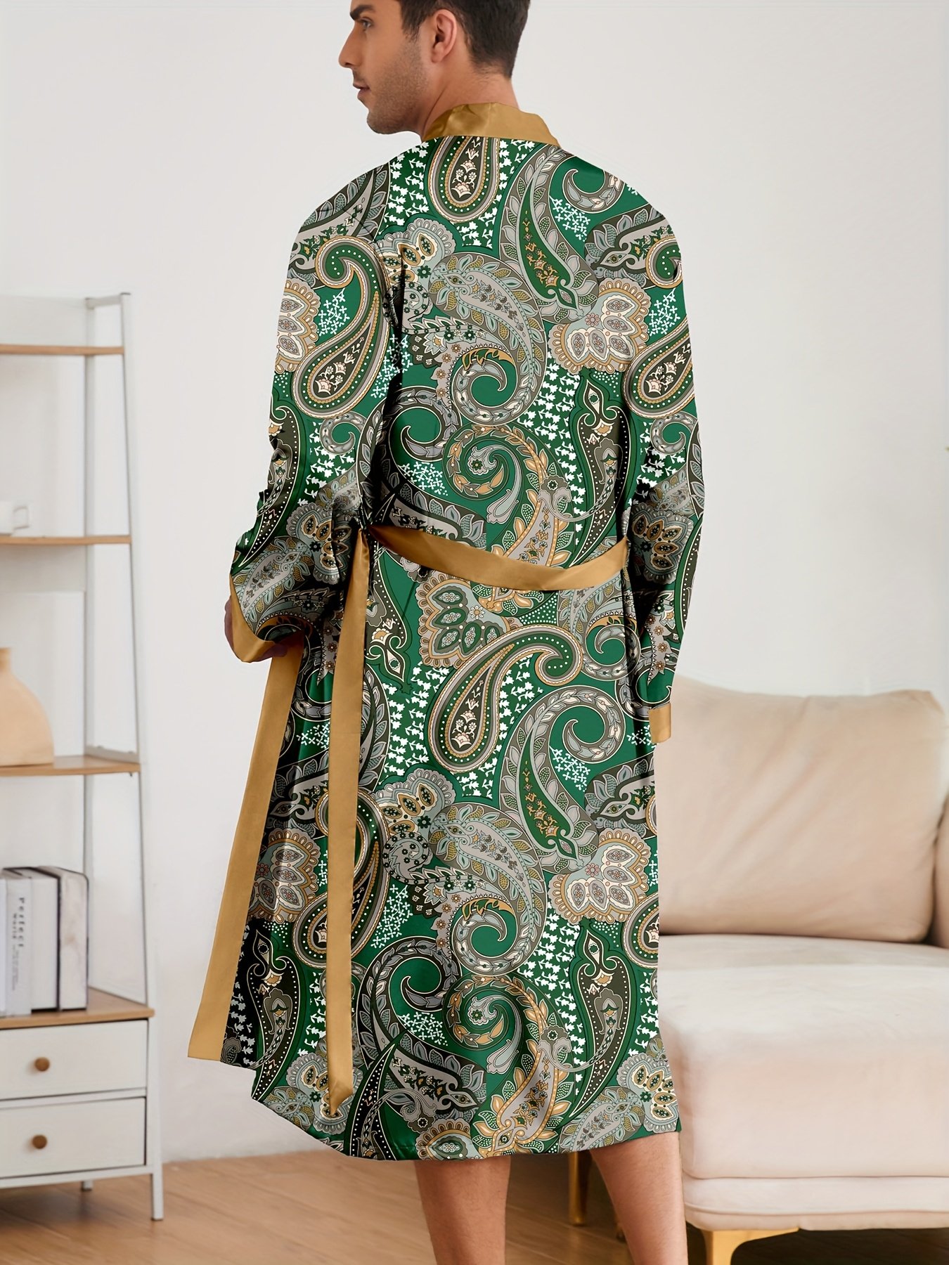 Men’s Robe & Shorts Set – Paisley Please - Image 3