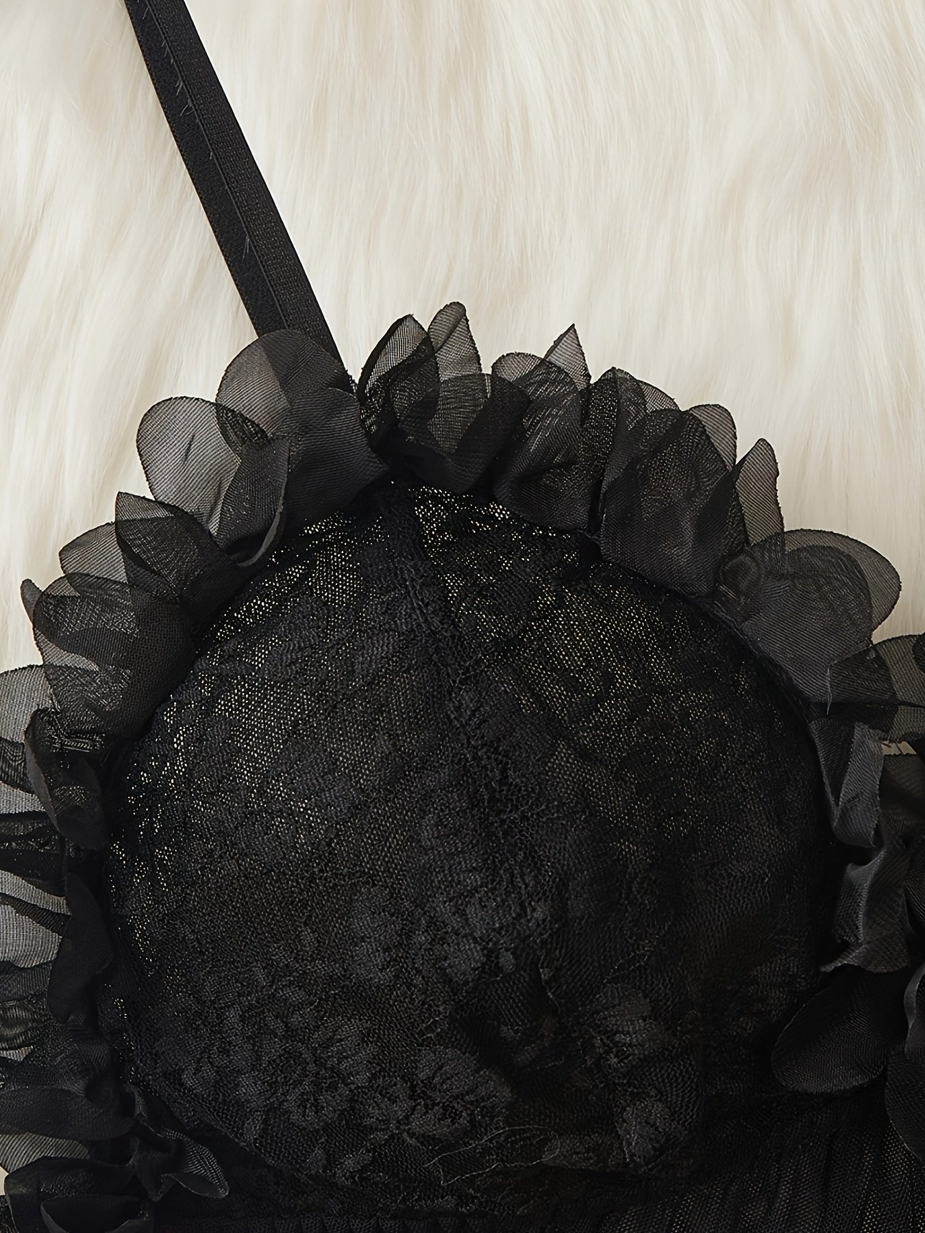 Floral Lace Mesh Panel Lingerie Set - Image 3