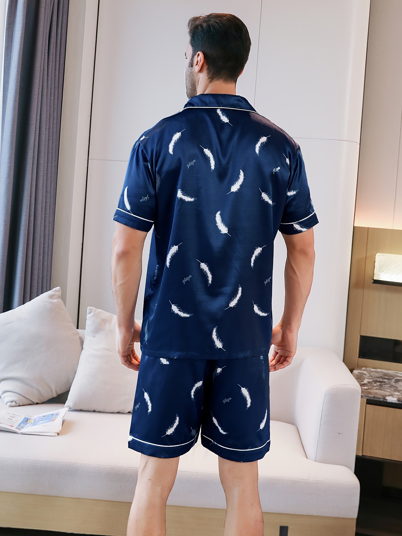 Men's 2-Piece Print Pajama Set – Short Sleeve & Shorts - Image 9