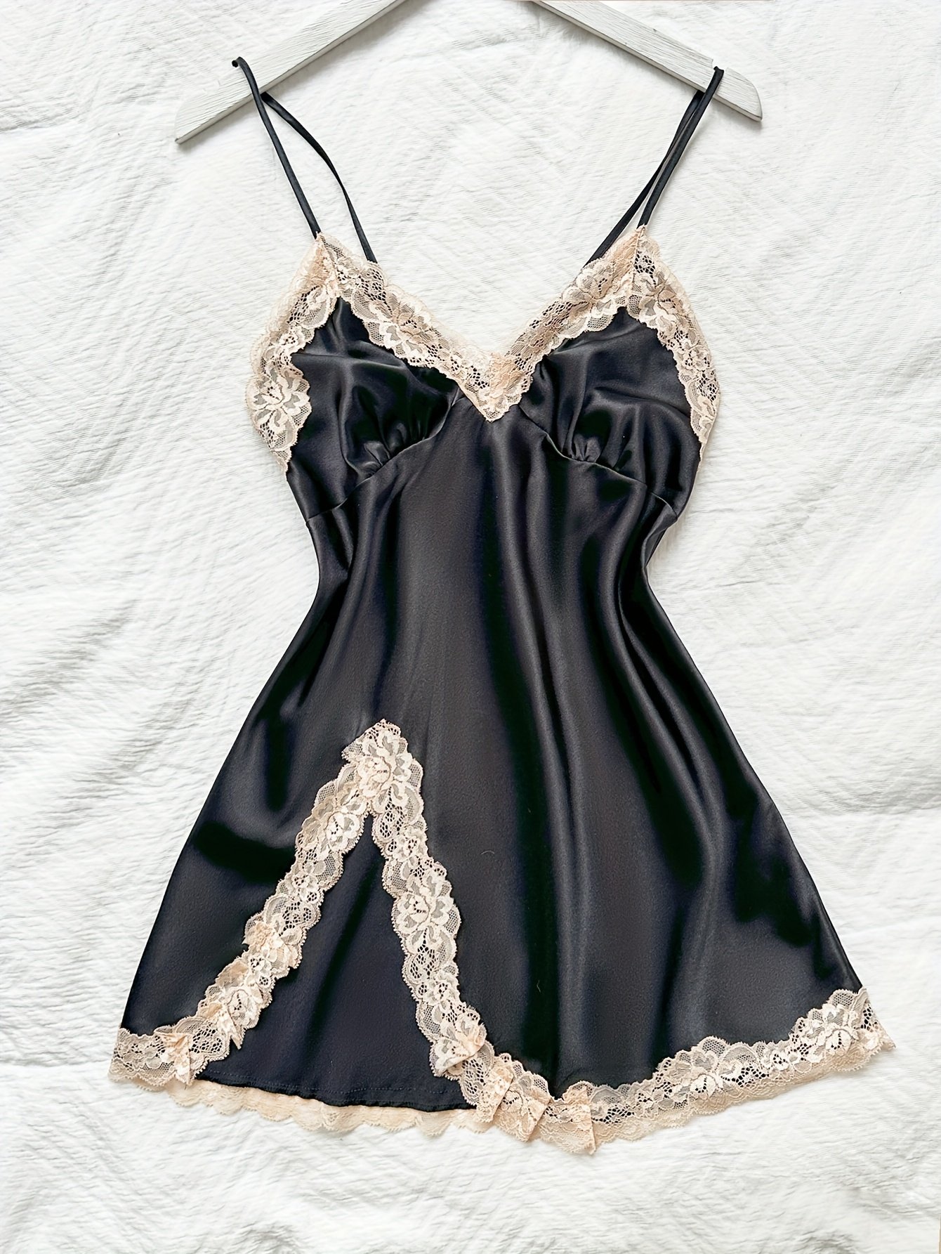 V-Neck Lace Trim Nightgown - Image 5