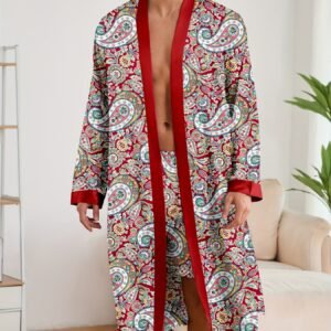 Robe & Shorts Set – Paisley Nights