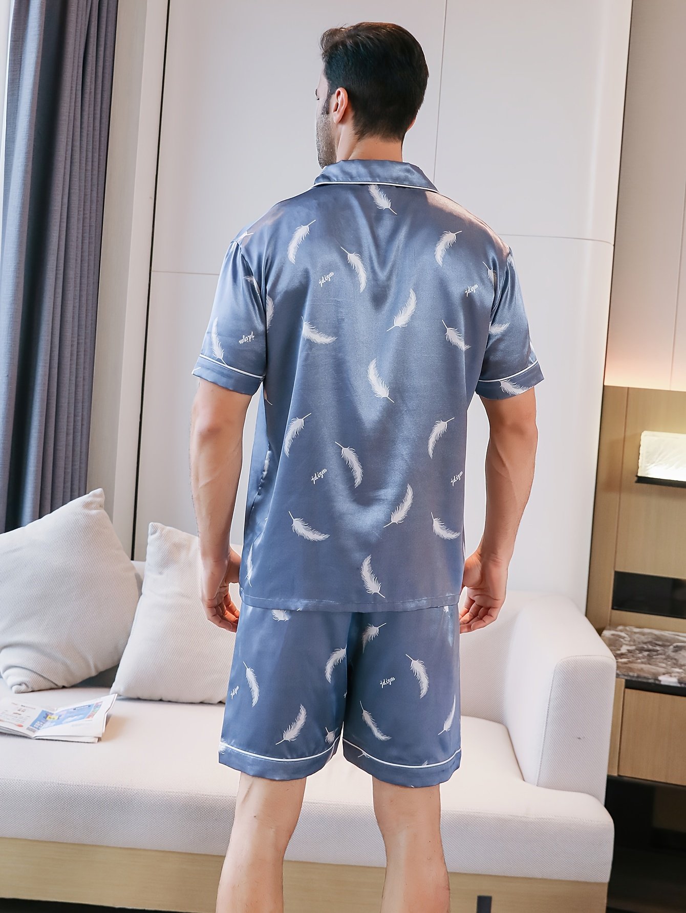 Men's 2-Piece Print Pajama Set – Short Sleeve & Shorts - Image 10