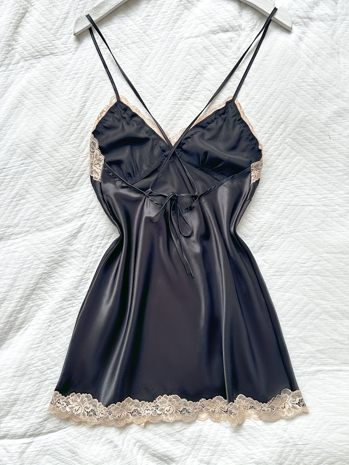 V-Neck Lace Trim Nightgown - Image 2