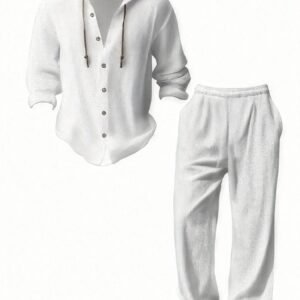 Casual Hooded Sweatshirt & Pants Two-Piece Set