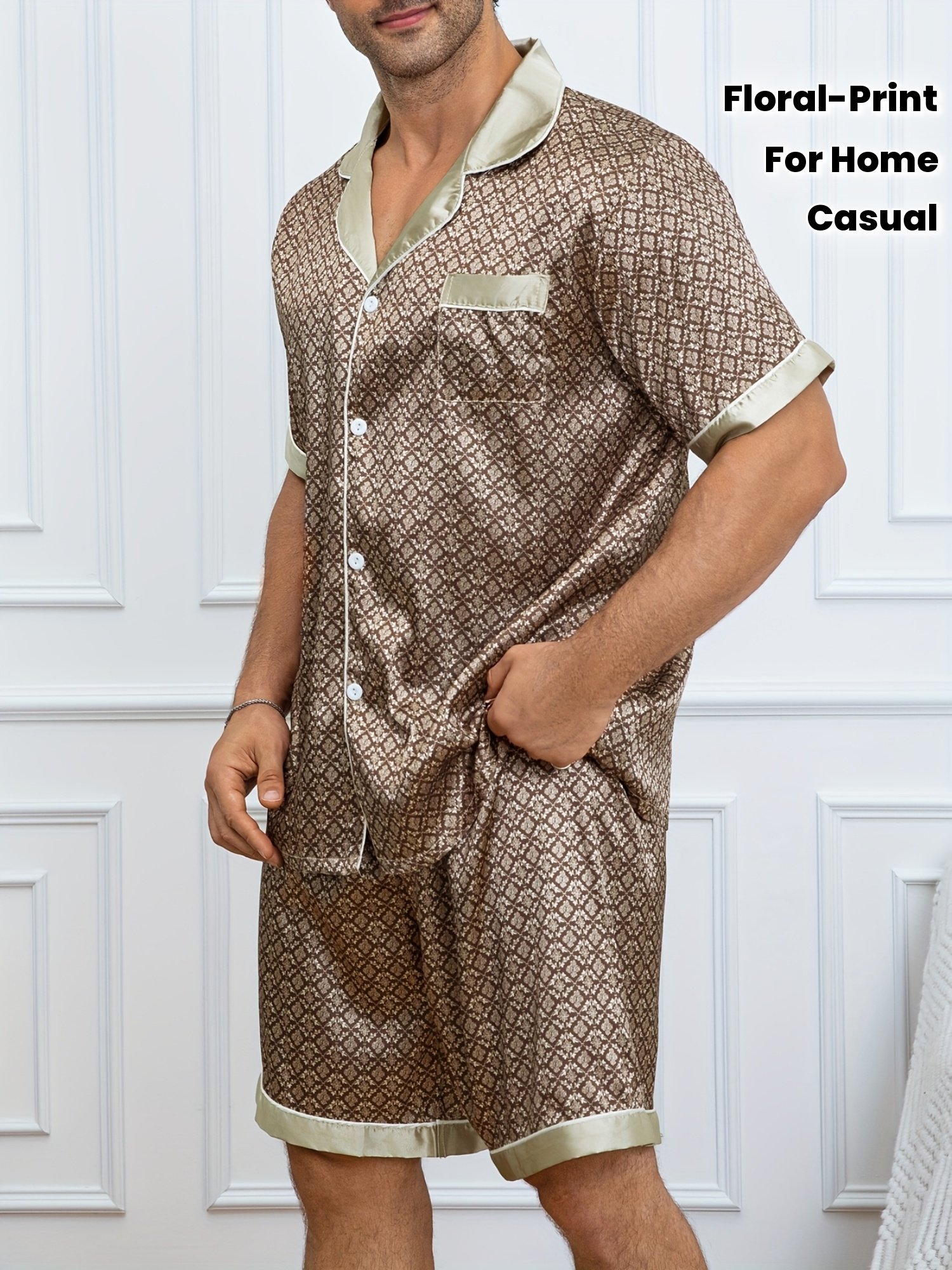 Men'S Casual Summer Shorts Pajama Set