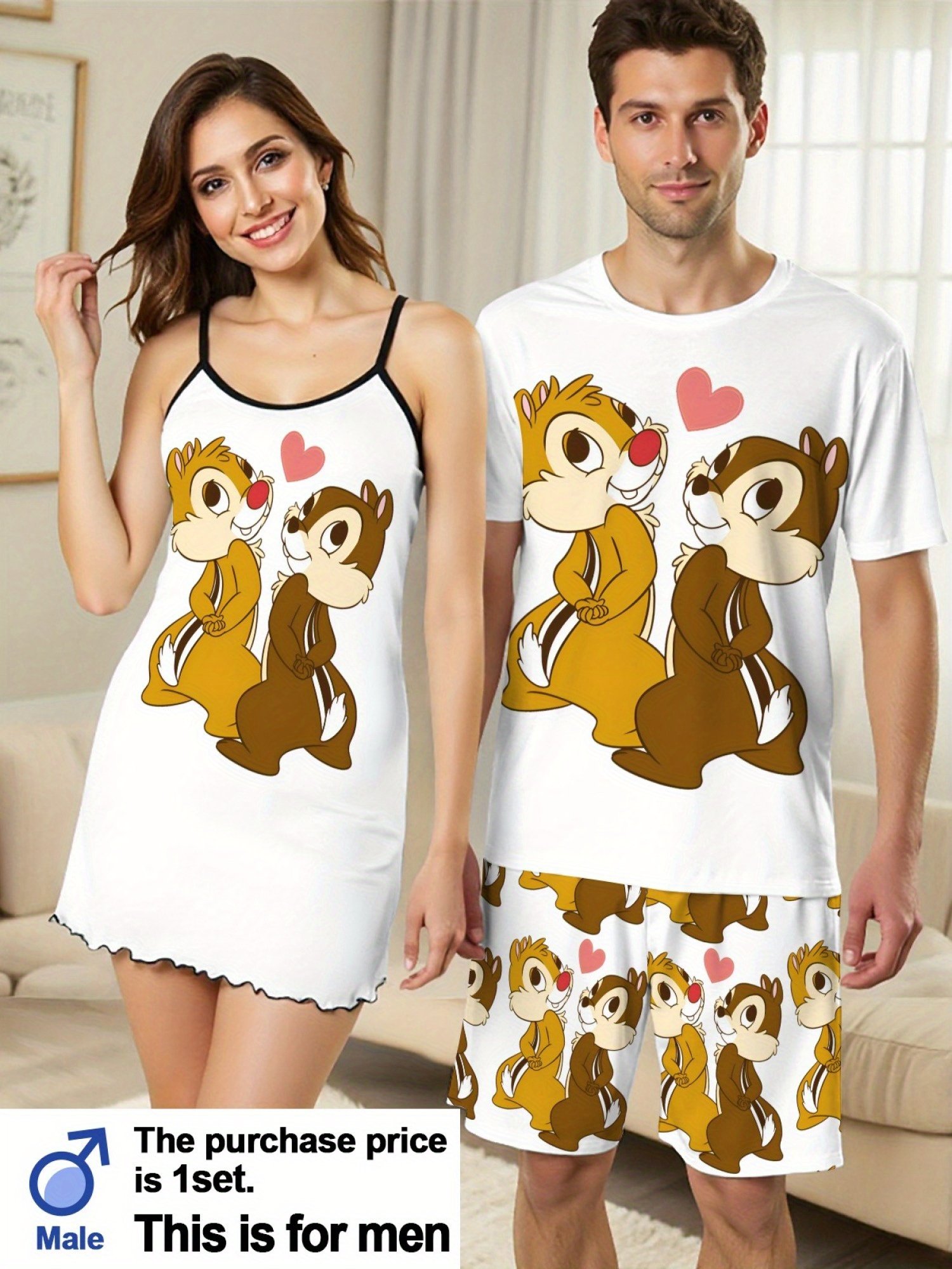 Chip & Dale Couple Pajama Set - Image 2