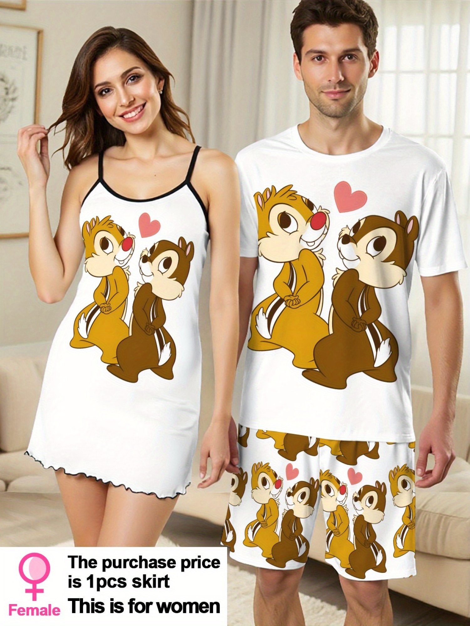 Chip & Dale Couple Pajama Set
