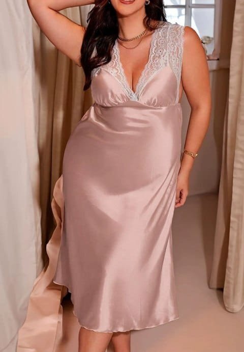 Satin and Lace Nightgown - Image 3