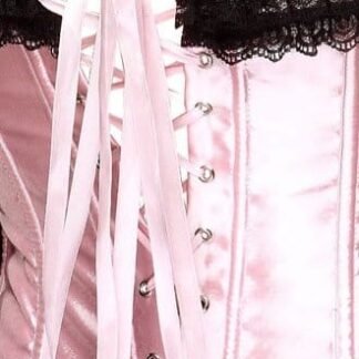 Satin Ruffle Corset Dress with Ribbon