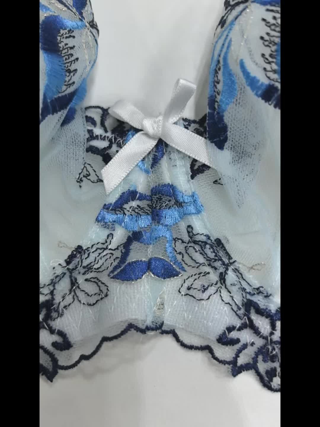 Embroidered Bow Bra Set - Image 11