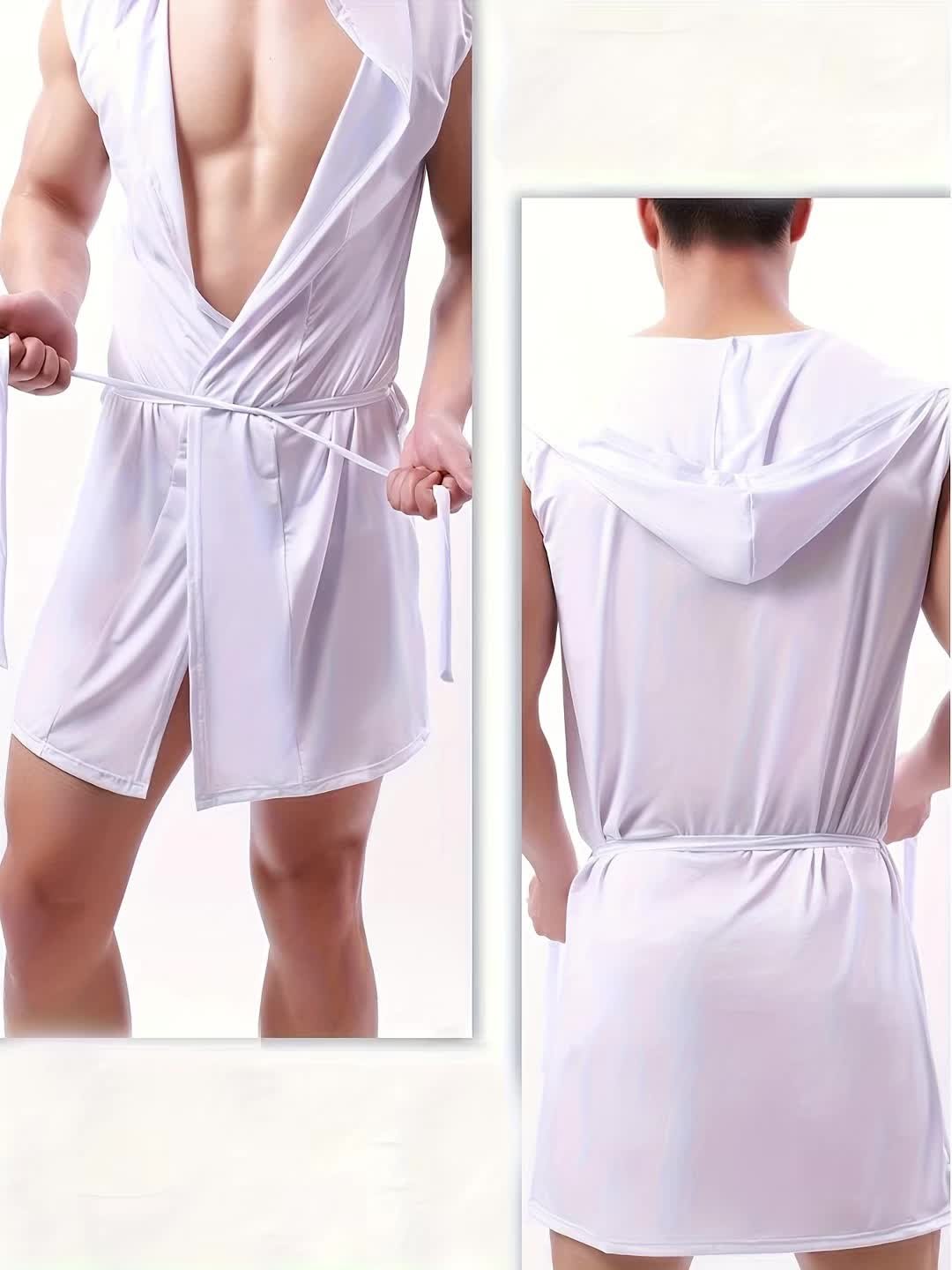 Men’s SoftEase Sleeveless Hooded Robe Set - Image 7