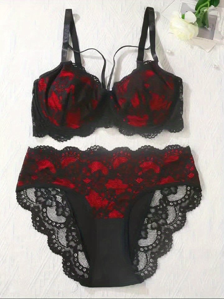 Women'S Sexy Lace Breathable Floral Bra And Panty Set - Image 7