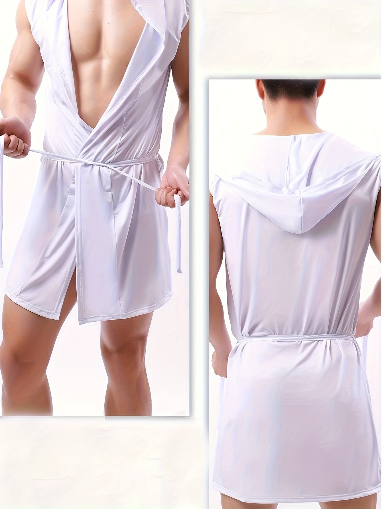 Men’s SoftEase Sleeveless Hooded Robe Set - Image 5