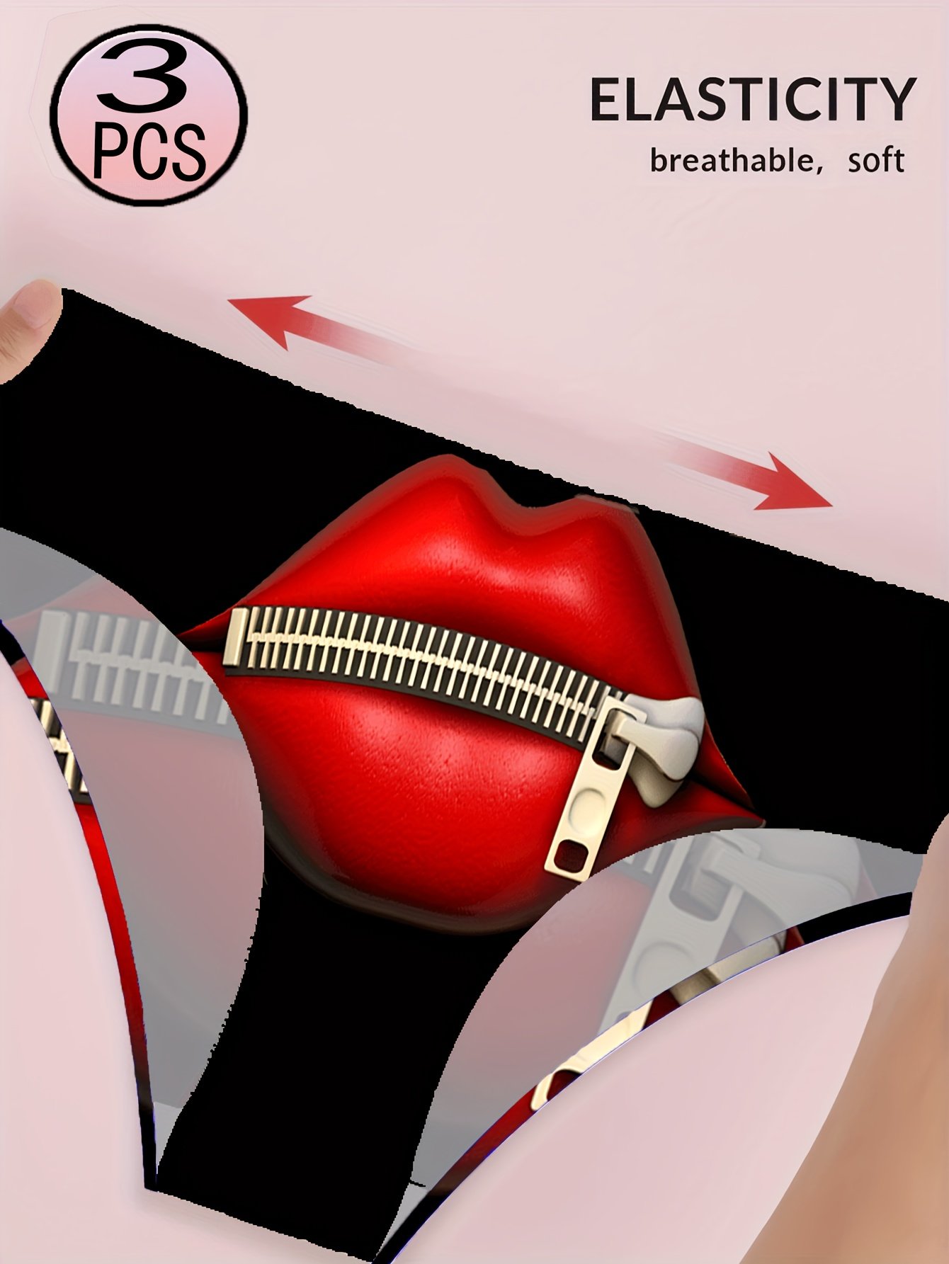 3 Pack Zippered Cartoon Ladie's Briefs - Image 2