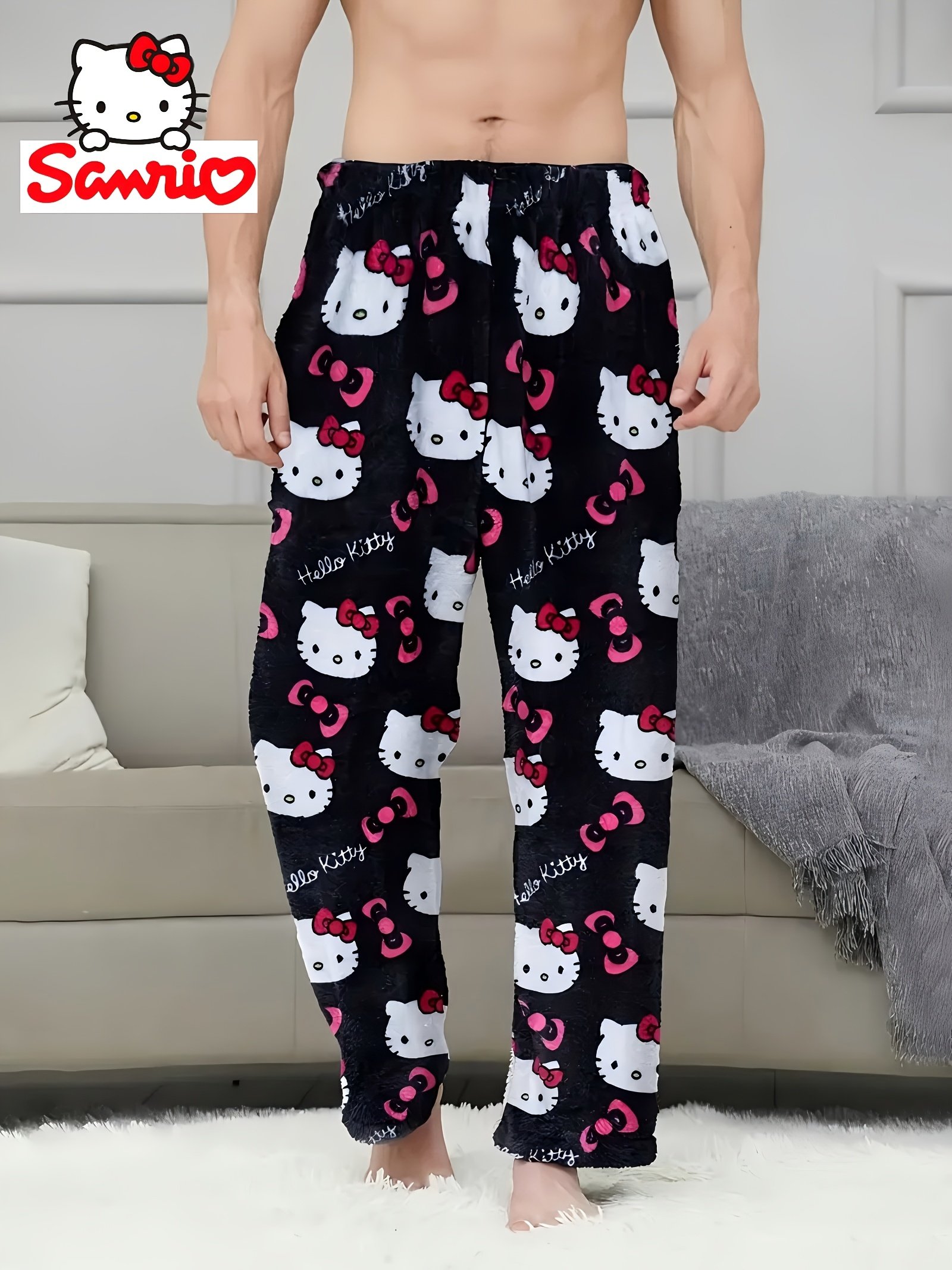 Sanrio Hello Kitty Men'S Loose Fleece Pants - Image 6