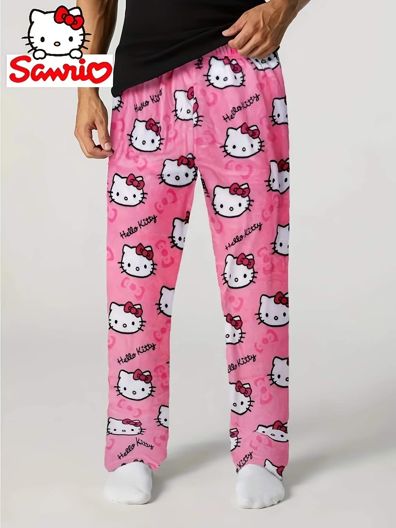 Sanrio Hello Kitty Men'S Loose Fleece Pants - Image 3