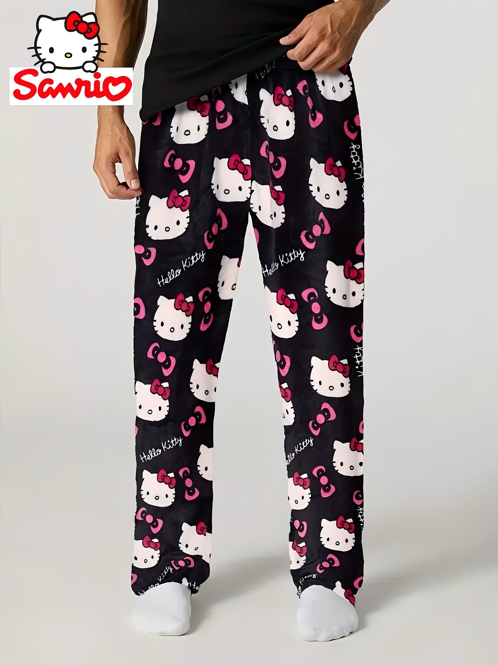 Sanrio Hello Kitty Men'S Loose Fleece Pants - Image 4