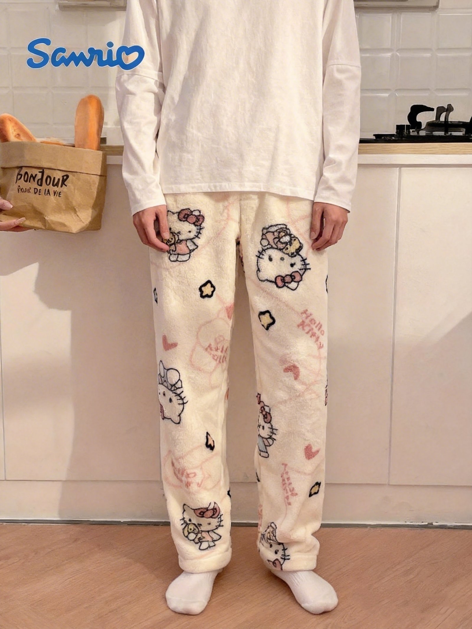 Sanrio Hello Kitty Flannel Casual Loose Sleep Pants - Image 6