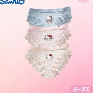3 Pack Hello Kitty Lace Trim Cartoon Briefs