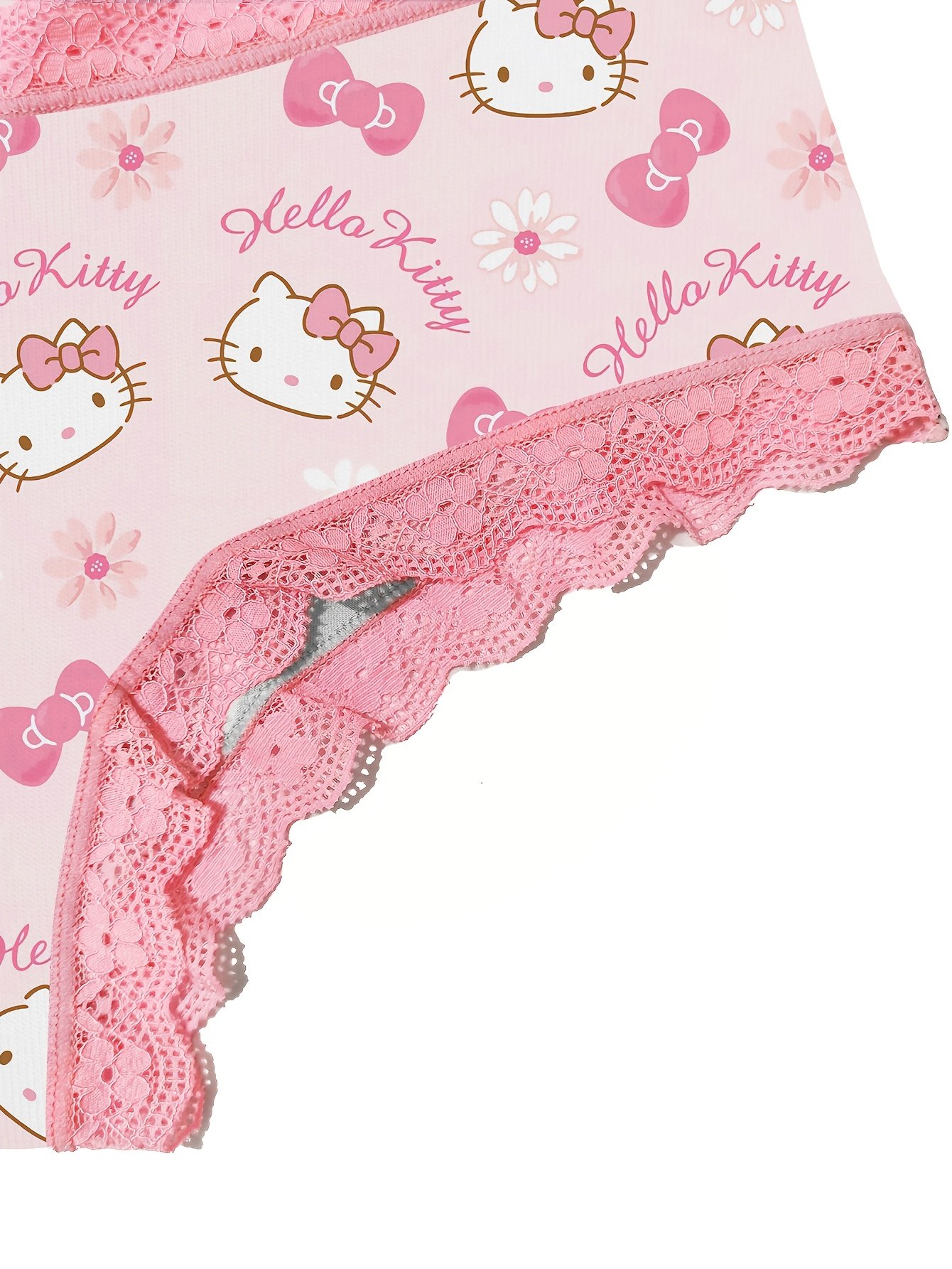 3 Pack Hello Kitty Pink Lace Print Underwear - Image 5