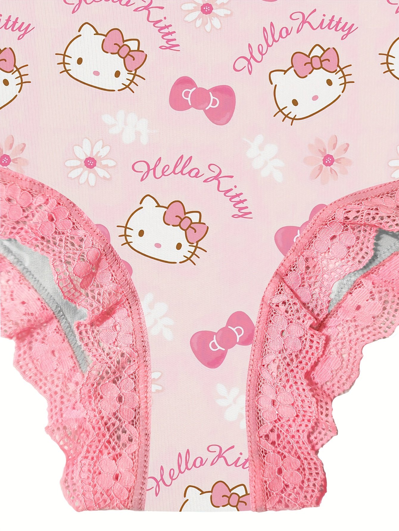 3 Pack Hello Kitty Pink Lace Print Underwear - Image 4