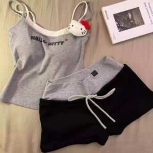 Hello Kitty Suspender Shorts Set