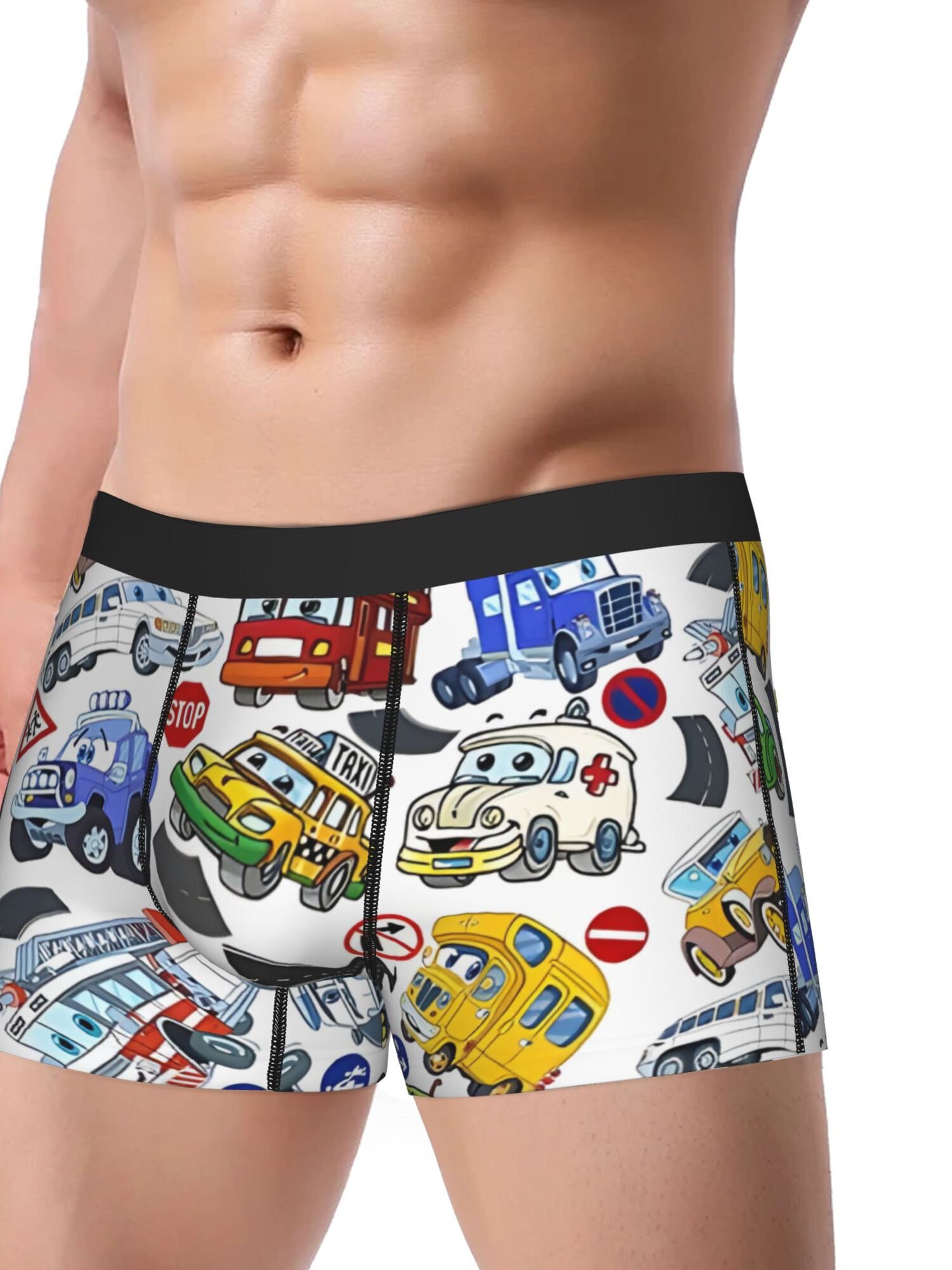 1pc Funny Cartoon Car Face Boxer Briefs - Image 3