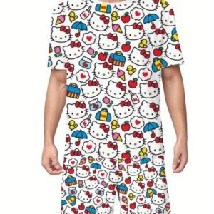 Hello Kitty Graffiti Print Summer Pajama Set